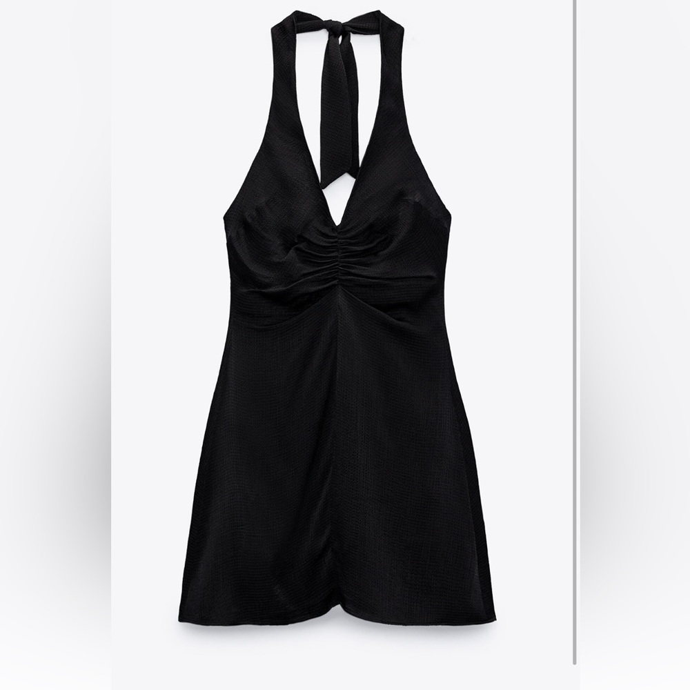 NWT Zara Structured Satin Effect Dress XS - Picture 6 of 11